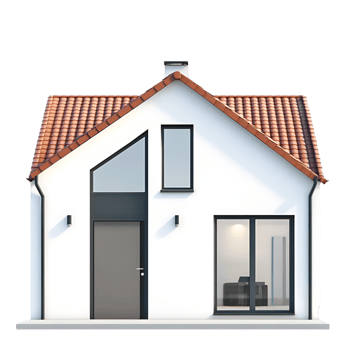 A small house with a red tiled roof png