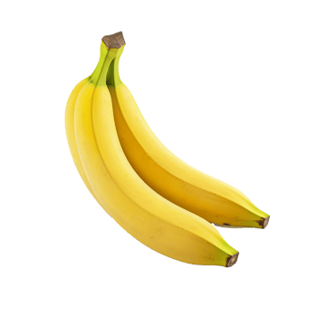 A full-body banana graphic with complete contour is presented against a transparent backdrop, showcasing its yellow form in detail. png