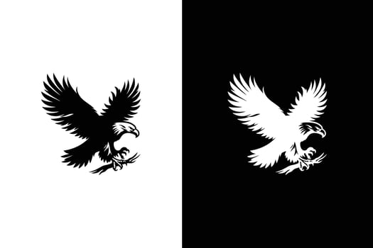 Eagle icon illustration. Eagle icon silhouette black white background. vector