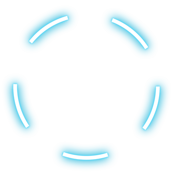 Neon glowing blue dashed ring png