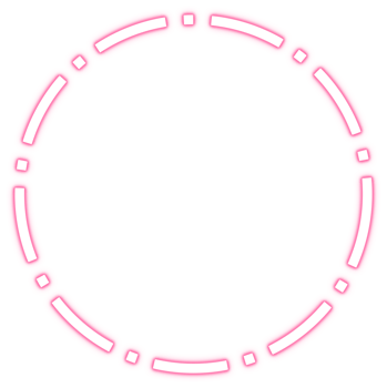 Neon glowing dashed pink circle png