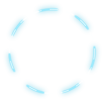 Glowing neon bluish circle png