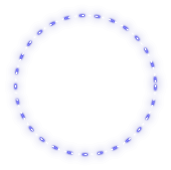 Glowing neon blue dashed circle png