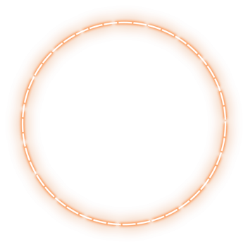 Glowing neon orange circle png