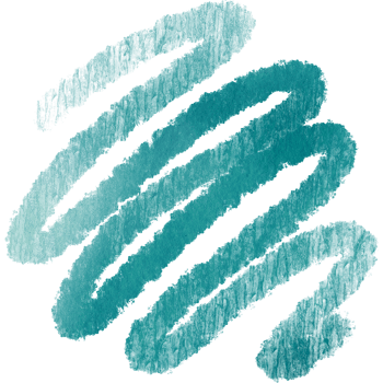 Hand drawn Cyan watercolor brush strokes merging into textured grunge finishes png