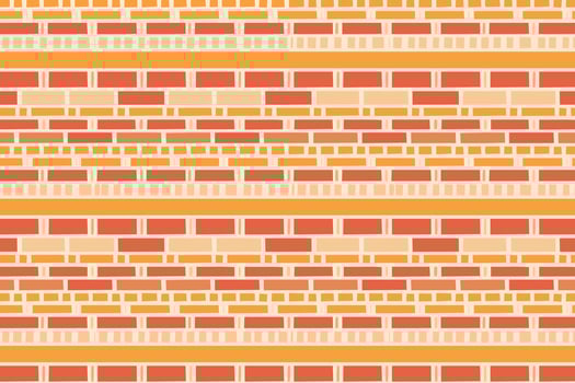 Seamless pattern with orange brick wall texture illustration. vector
