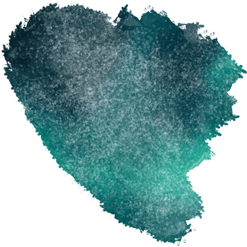 A Cyan stroke combining rough textures with soft watercolor washes png