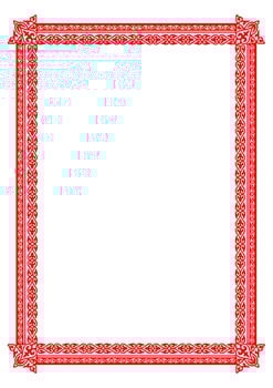 Monochrome red rectangular Vertical Islamic Asian national ornament frame. A4 format. Islamic Asian pattern frame, border, ornament of Kazakh, Kyrgyz, Mongol, Uzbek, Tajik. Diplom, certificate vector