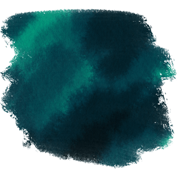 A rugged Cyan stroke fading into delicate watercolor washes png