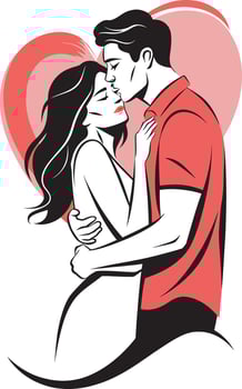 T-shirt Simple Yet Profound, Embracing Love in Lines. vector