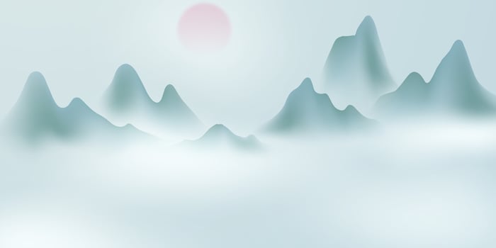 Modern design illustration of beautiful Chinese ink landscape painting. vector