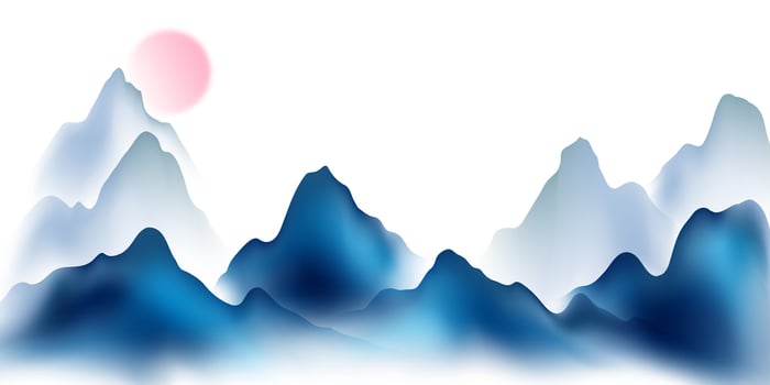Modern design illustration of beautiful Chinese ink landscape painting. vector