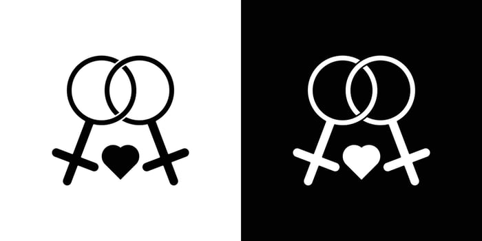 lesbian relationship icon linear logo isolated vector