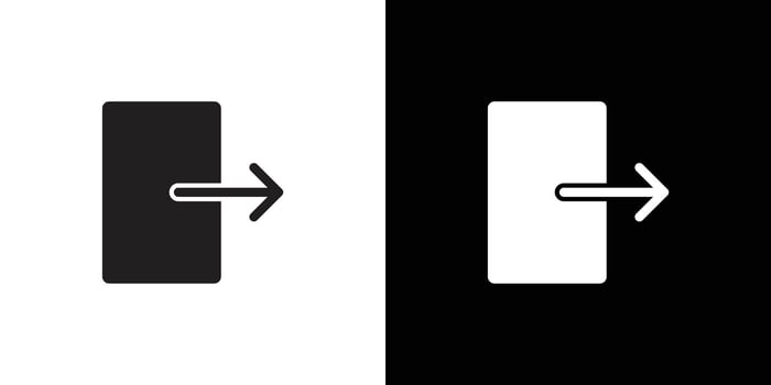 Logout exit icon linear logo isolated vector