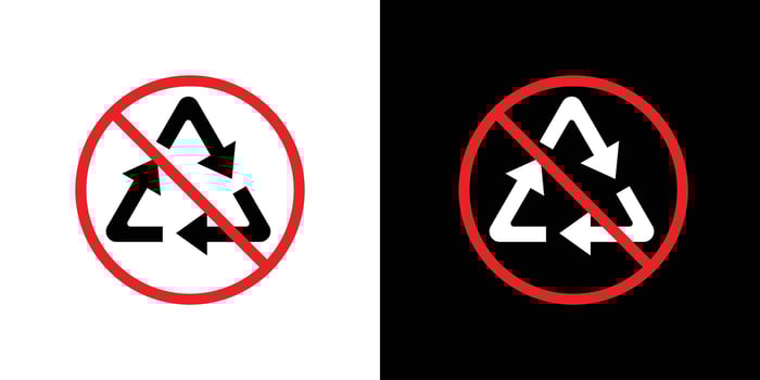 Non Recyclable icon linear logo isolated vector