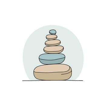 Doodle of a balance stacked stone sculpture vector