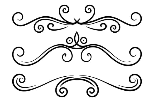 A set of decorative swirls and scrolls vector