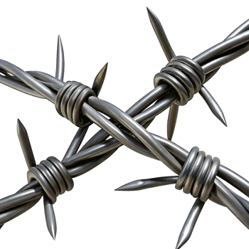 Isolated 3D Realistic Barbed wire on Transparent Background Cutout png