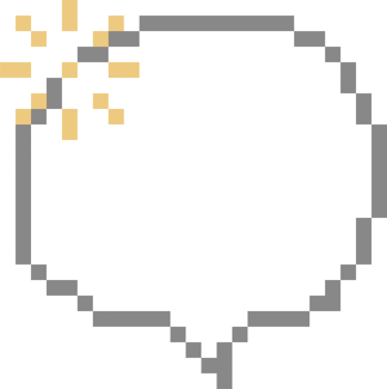 8bit retro game pixel speech bubble balloon with sparkle star icon sticker memo keyword planner text box banner png