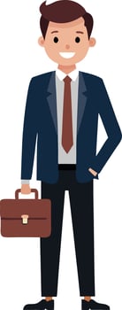 A man in a suit and tie is holding a briefcase vector