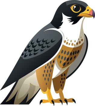 A cartoon bird with a yellow beak and orange legs vector