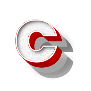 The letter c is made of red and white paper png