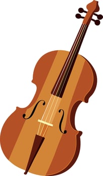 A wooden violin with a brown stripe on it vector