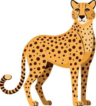 A cartoon cheetah stands in front of a white background vector