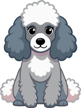 A cartoon dog with white and gray fur is sitting on a white background vector