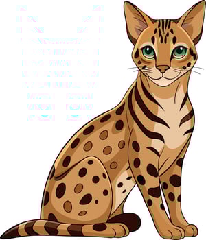 A cat with green eyes is sitting on a white background vector