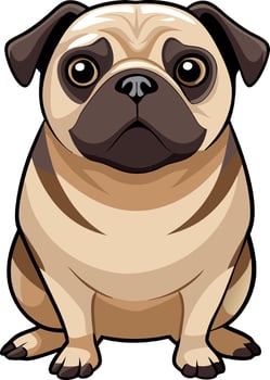 A cartoon dog with a cute face and a brown and white coat vector