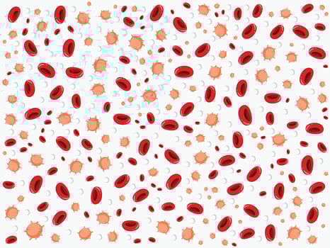 seamless pattern with red blood drips and spots on white background. vector