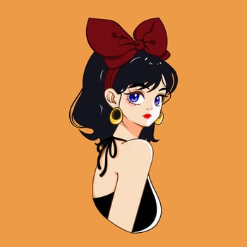fashionable girl wearing red headband vector