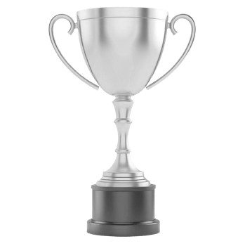 Silver trophy with a black base. This digital asset needs action. png