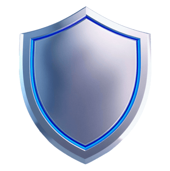 Silver shield icon with a blue outline png