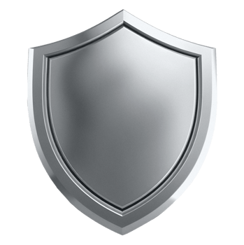 Silver heraldic shield, potentially for a logo or graphic element. png