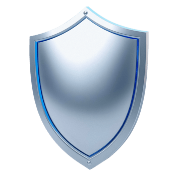 Silver shield, likely used as a symbol for protection or security, with light blue accent lines. png