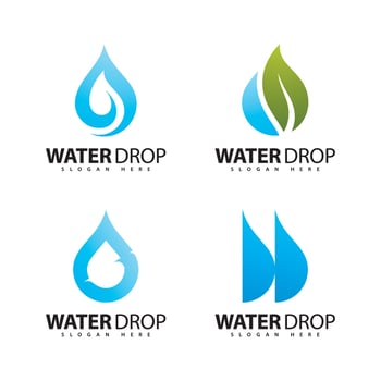 Water drop logo icon and symbol vector
