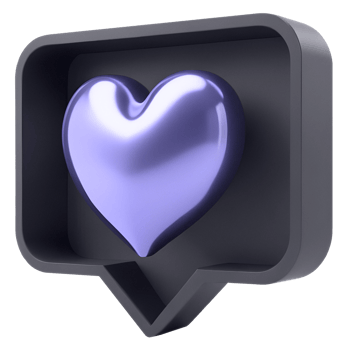 a close up of a heart shaped object in a speech bubble png