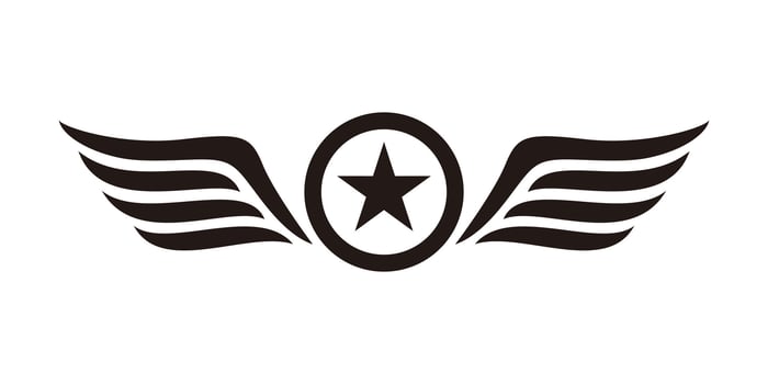 star shape wing logo design. army sign and symbol. vector