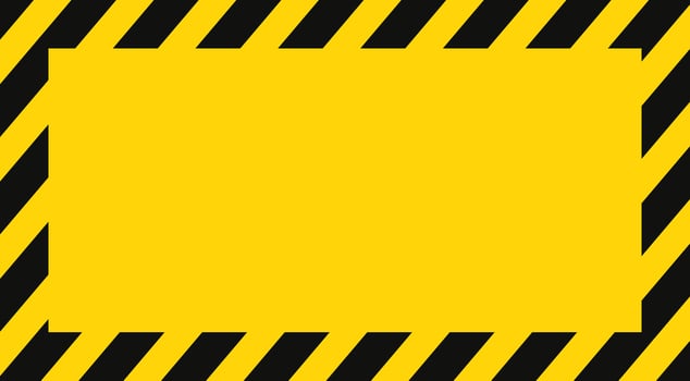 Danger attention yellow banner black stripe background illustration vector