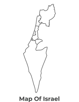 Outline Israel Map With borders of region illustration vector