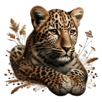 Young Tiger Lying on Straw png