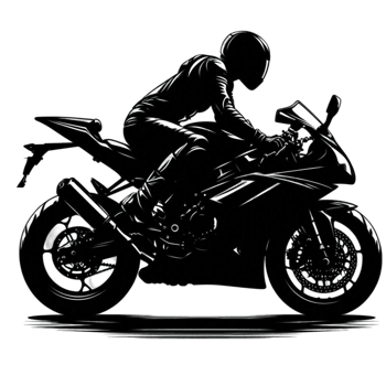 Person Riding a Motorcycle with a Helmet and Tailpipe png