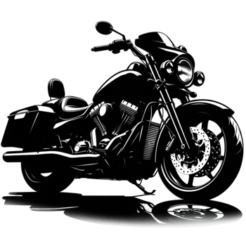 Black Motorcycle with Large Engine png