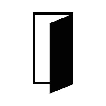 Minimalist Open Door Icon for Modern Design Projects vector