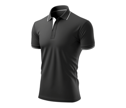 A black polo shirt with white trim png