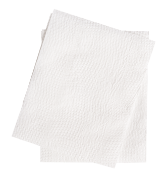 Top view of two folded white tissue paper in stack isolated in file format png