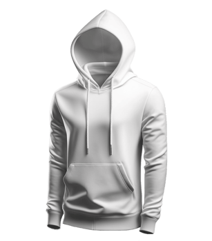 White hoodie on transparent background png