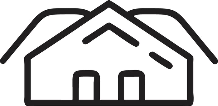 A house with a roof and two windows vector